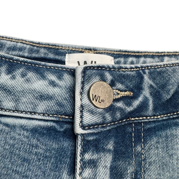 WASH LAB Denim Pieced Denim Midi Skirt In Surf Blue Women’s 31 B32 - Picture 3 of 11